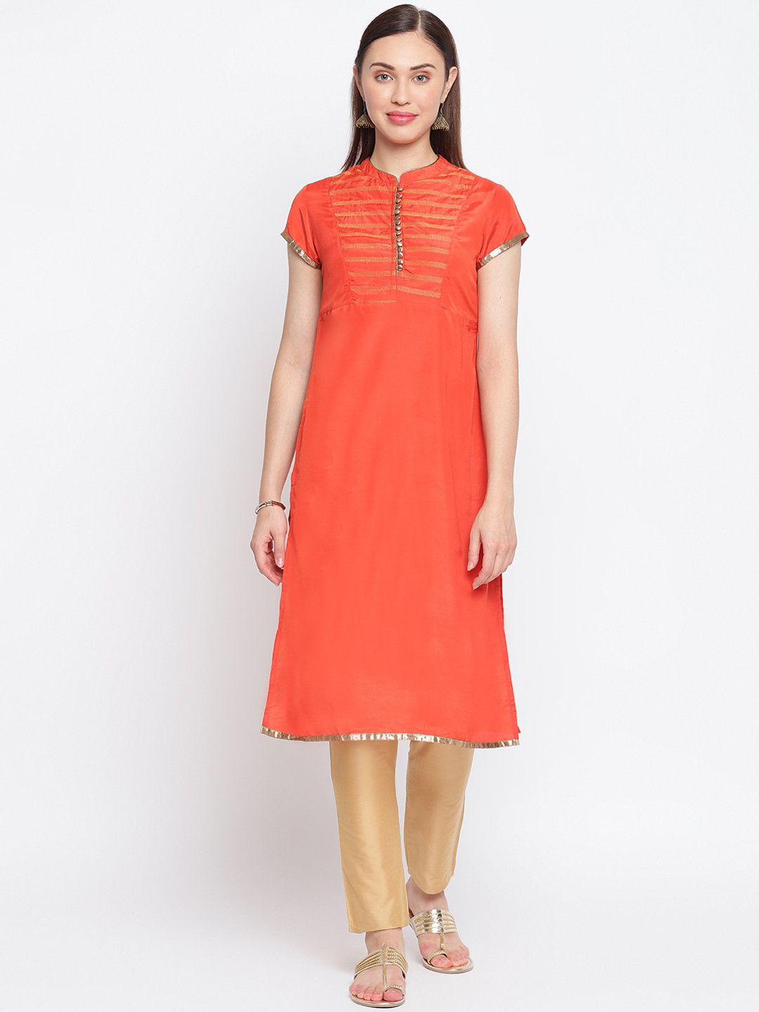 

IMARA Women Red Printed Kurta