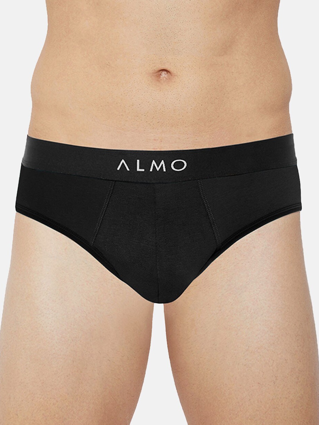 

Almo Wear Men Black Solid Slim-Fit Organic Cotton Basic Briefs - CRED-OC-B-102