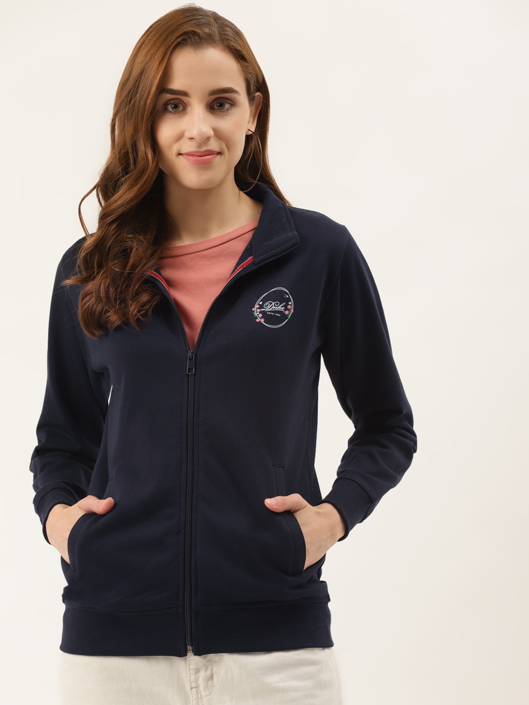 

Duke Women Navy Blue Solid Sweatshirt