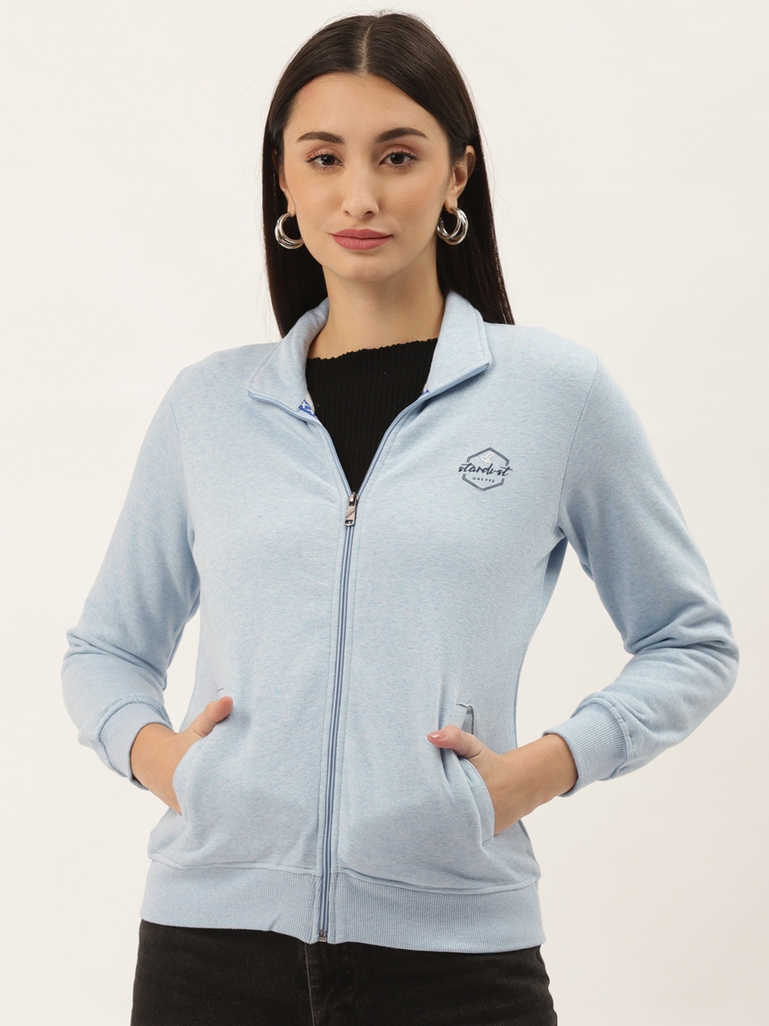 

Duke Women Blue Solid Sweatshirt