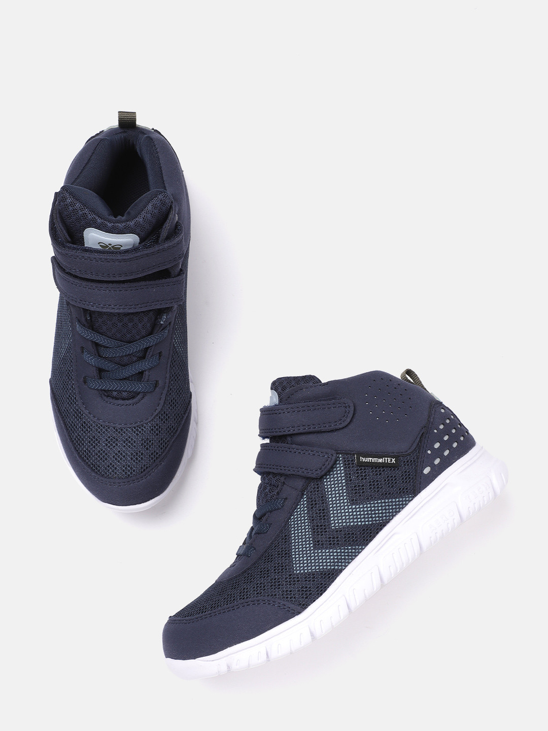 

hummel Boys Navy Blue Crosslite Mid Tex Woven Design Sneakers