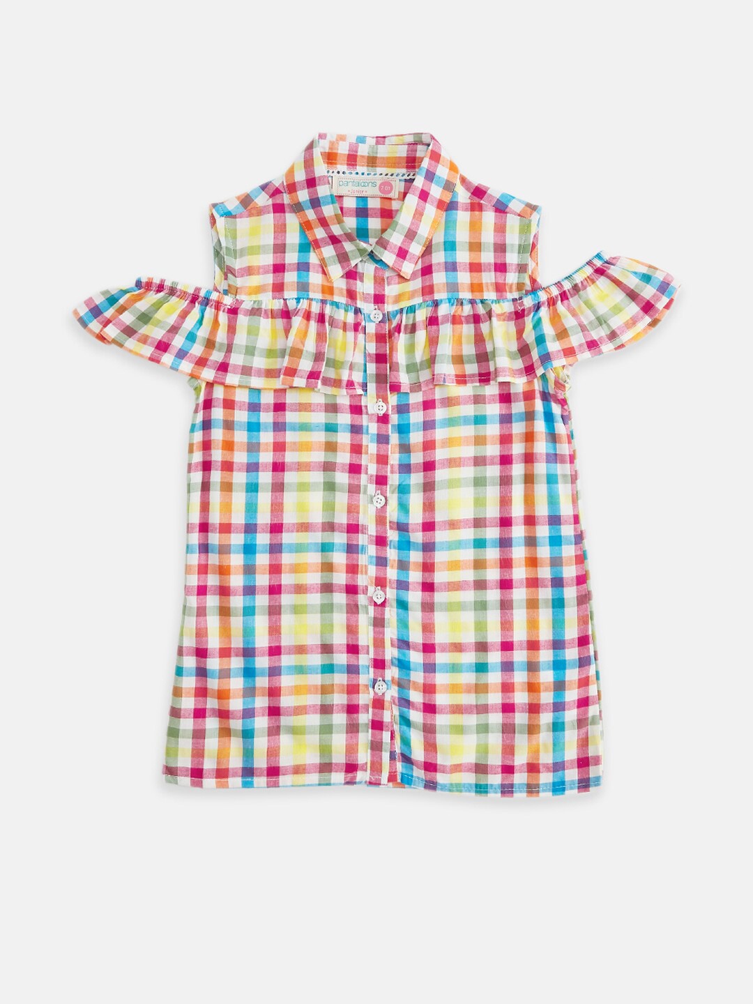 

Pantaloons Junior Multicoloured Checked Shirt Style Top, Multi