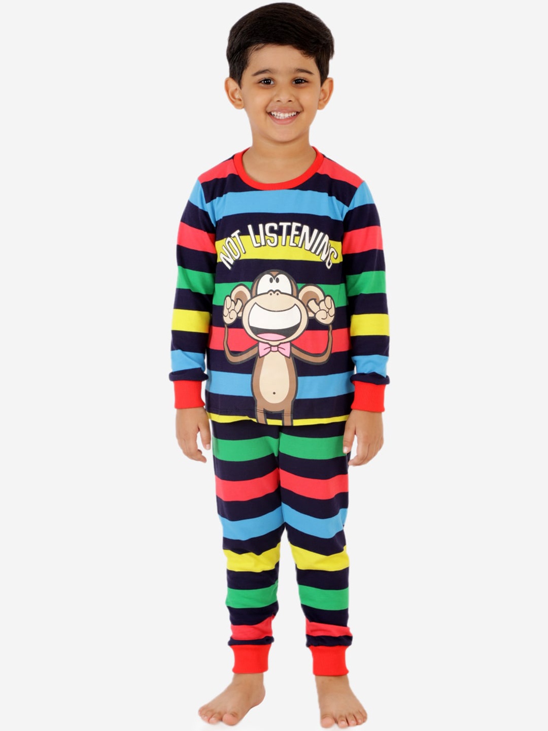 

Lazy Shark Boys Multicoloured Printed Night Suit, Multi