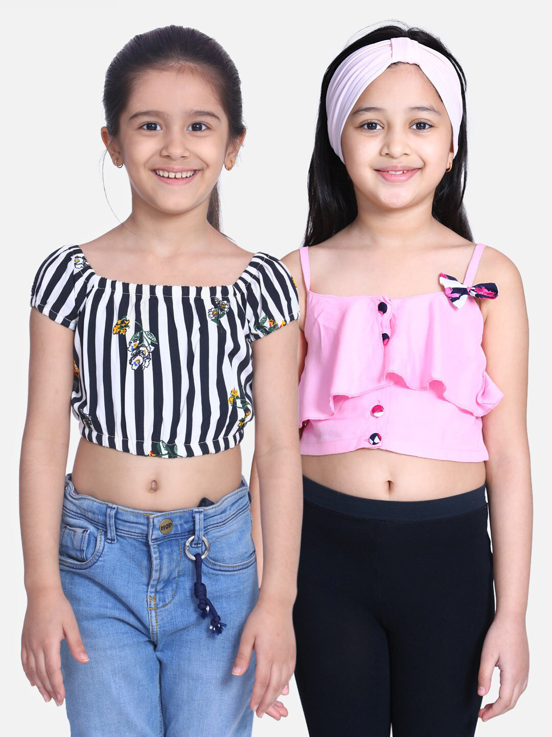 

Cutiekins Pack of 2 Girls Crepe Crop Top, Pink