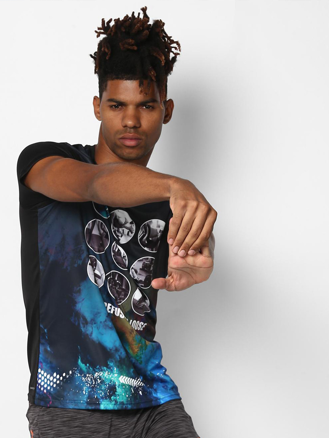 

rock it Men Black Printed T-shirt