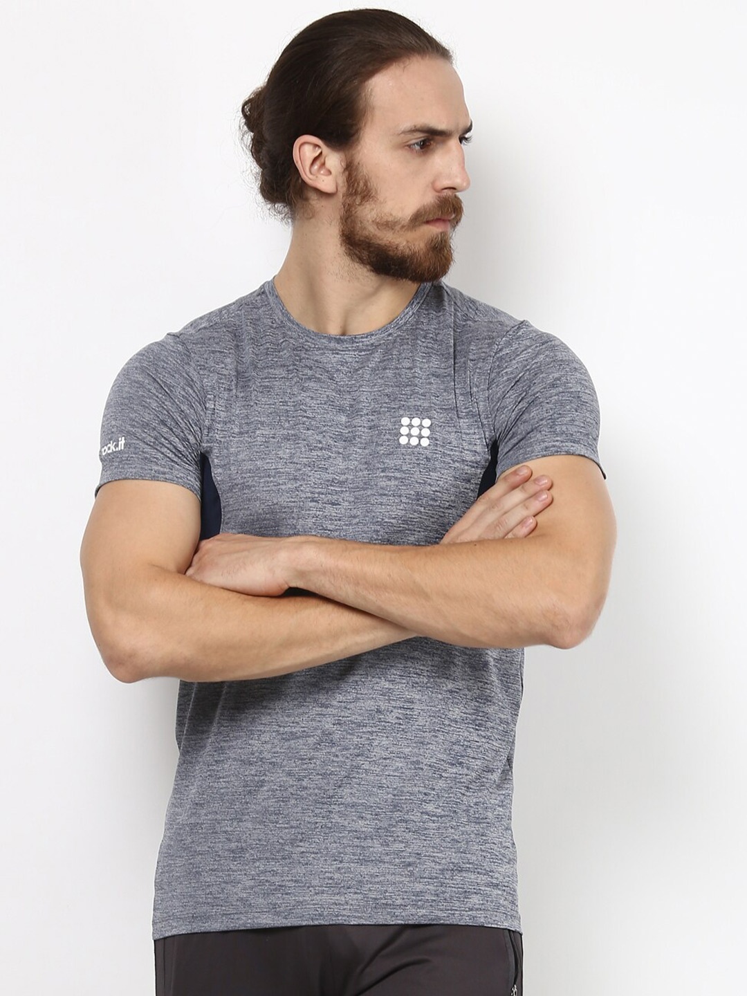 

rock it Men Grey Melange T-shirt