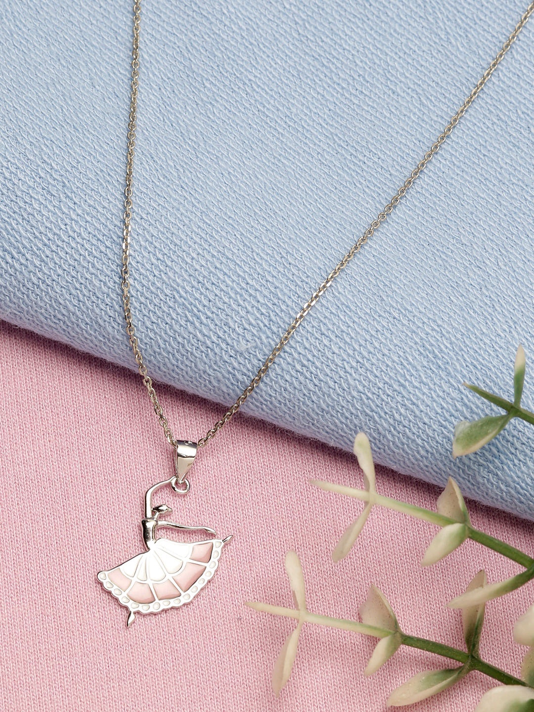 

GIVA 925 Sterling Silver Rhodium Plated Dancing Ballerina Pendant with Box Chain