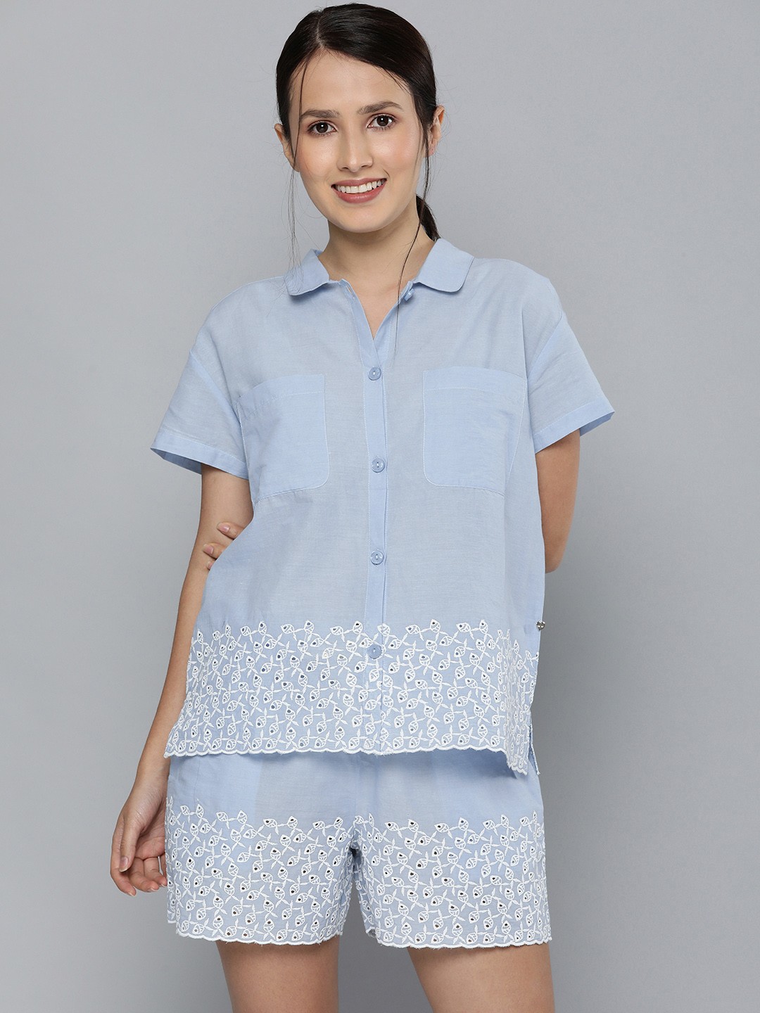 

Chemistry Women Pure Cotton Blue Night suit