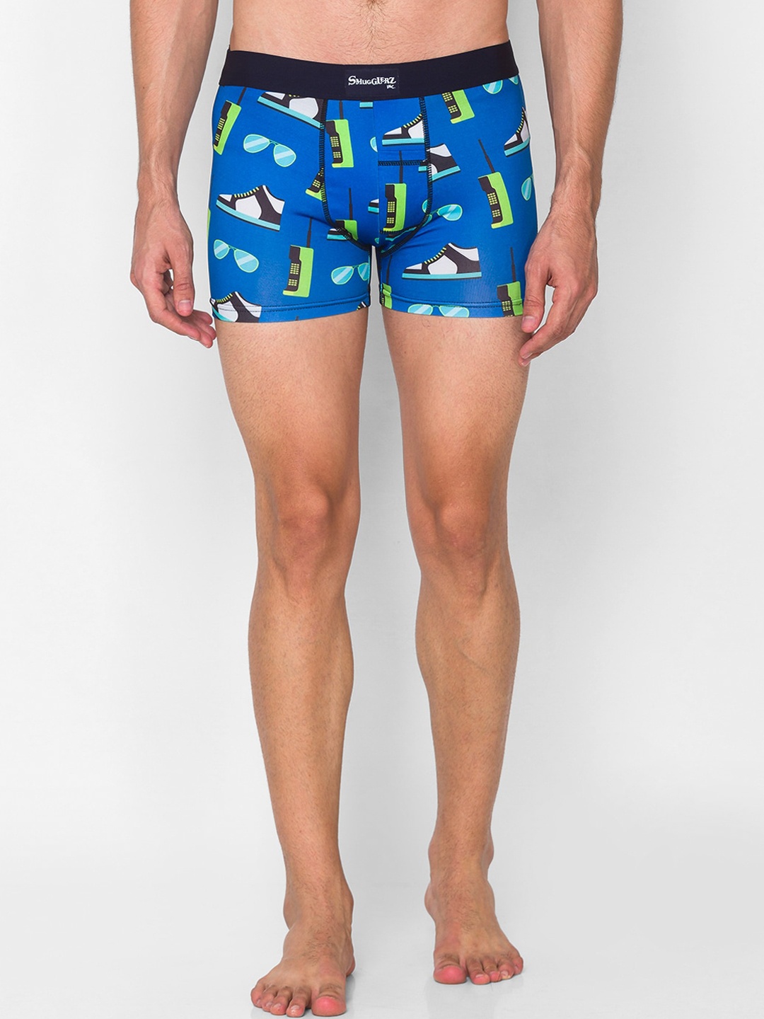

Smugglerz Men Blue & Black Sneakers & Sunglasses Printed Comfort-Fit Trunks Sneakers-&-Sunglasses-Men-Smundies