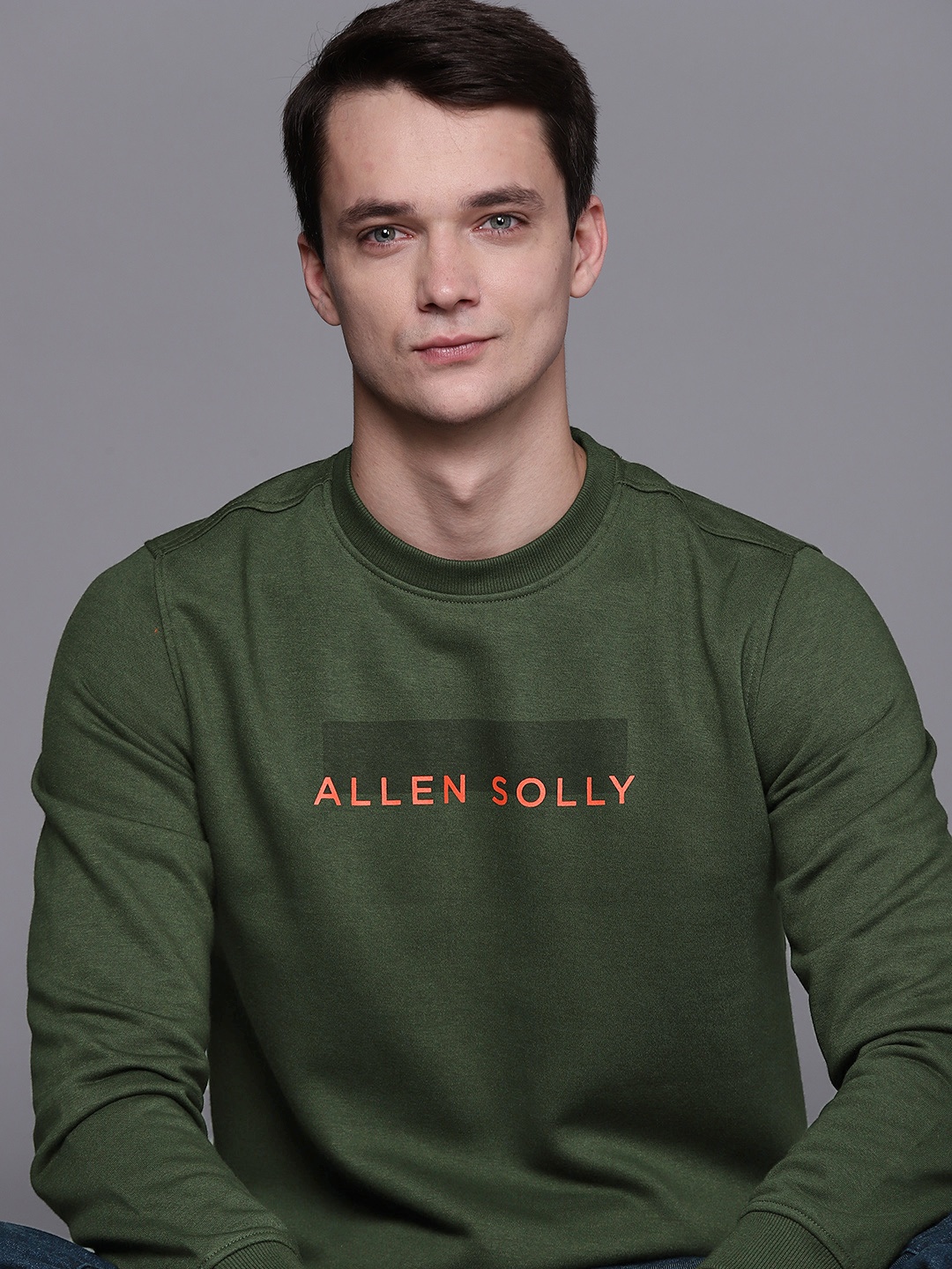 

Allen Solly Sport Men Olive Green Brand Logo Print Sweatshirt