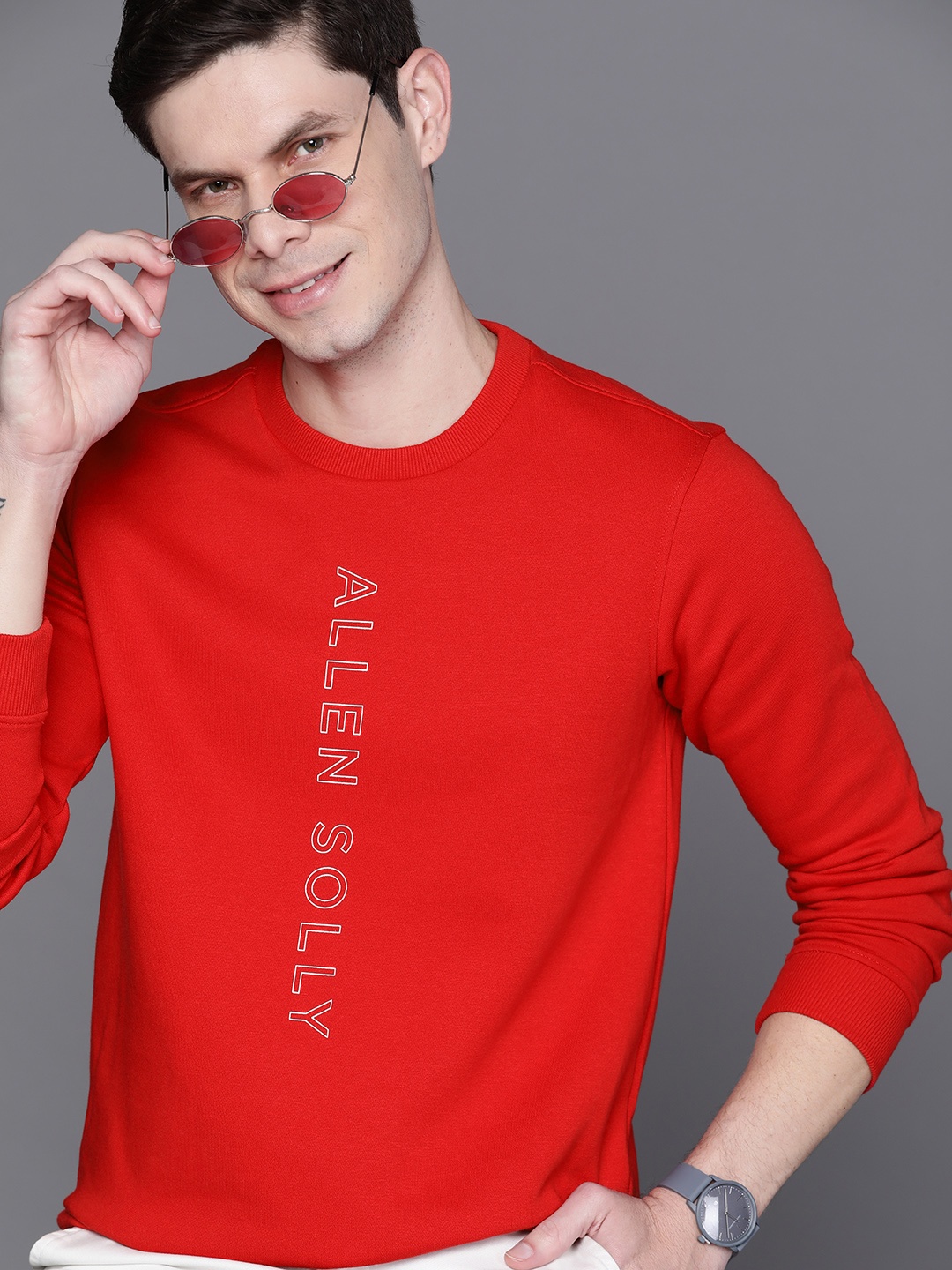 

Allen Solly Sport Men Red & White Brand Logo Printed Sweatshirt