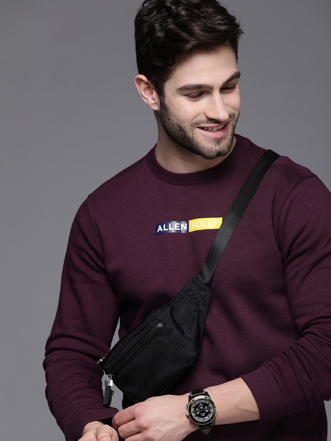 

Allen Solly Sport Men Purple Brand Logo Print Sweatshirt