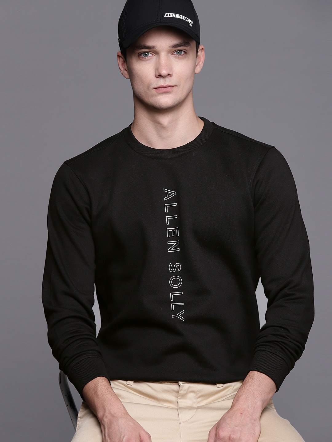 

Allen Solly Sport Men Black & White Brand Logo Print Sweatshirt