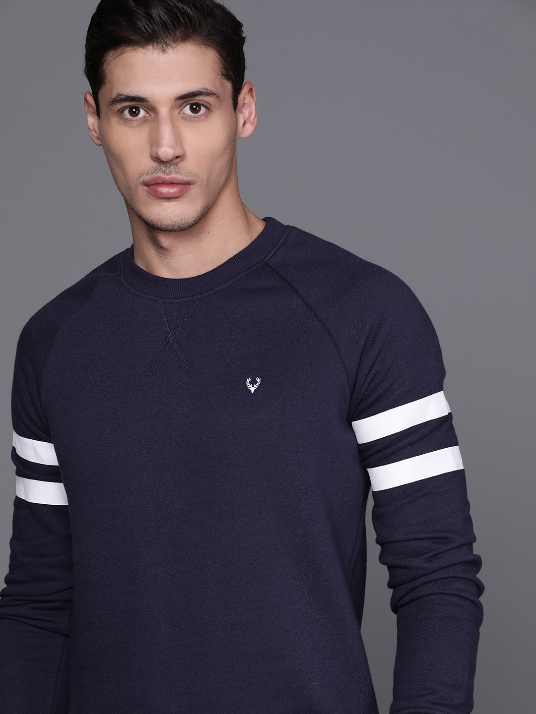 

Allen Solly Sport Men Navy Blue Solid Sweatshirt