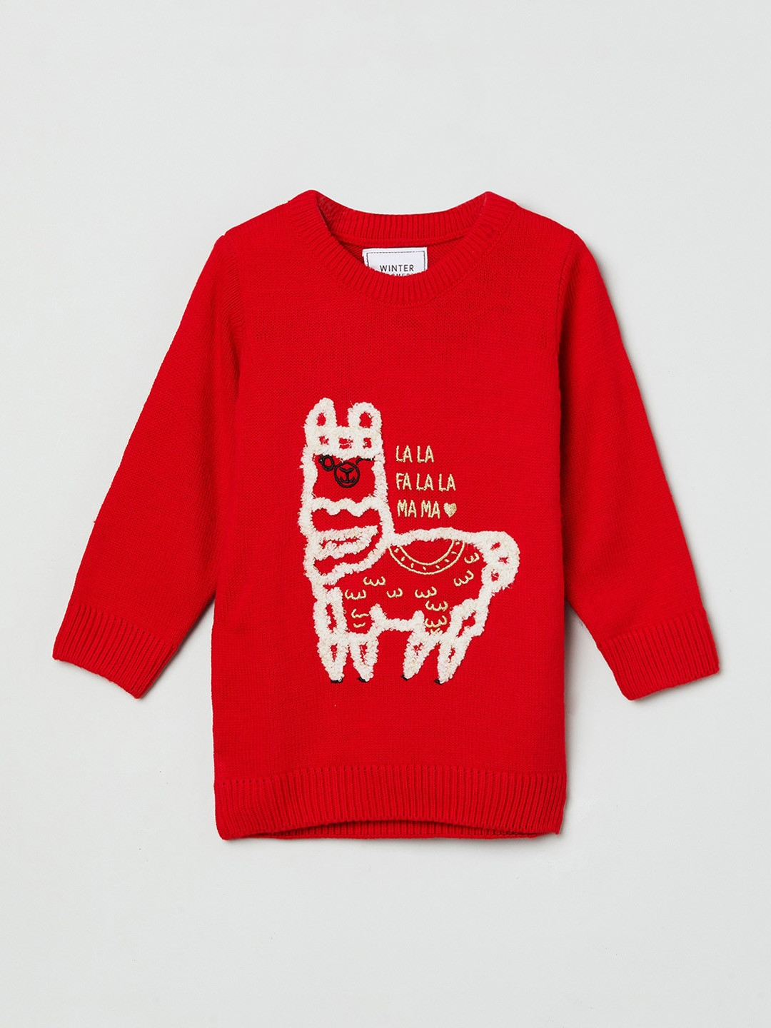 

max Girls Red Printed Acrylic Sweatshirt