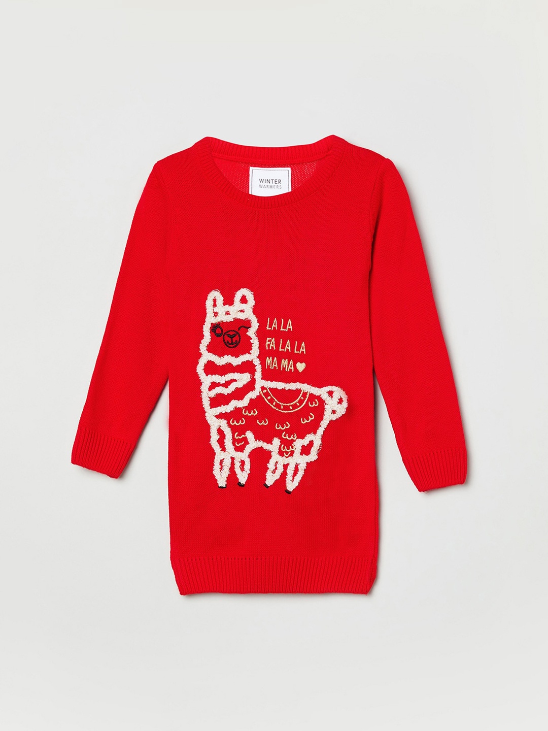 

max Girls Red & White Printed Sweatshirt