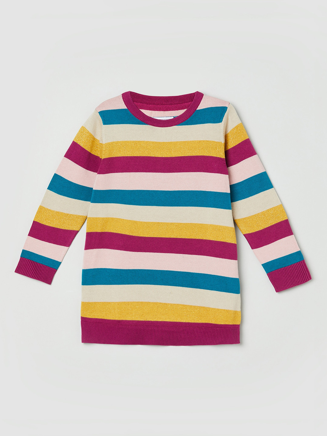 

max Girls Multicoloured Striped Cotton Sweatshirt, Multi