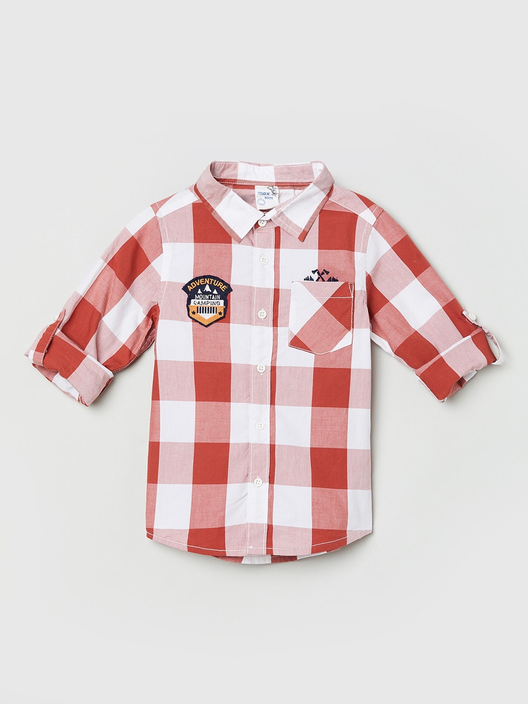 

max Boys Red Buffalo Checks Opaque Checked Casual Shirt