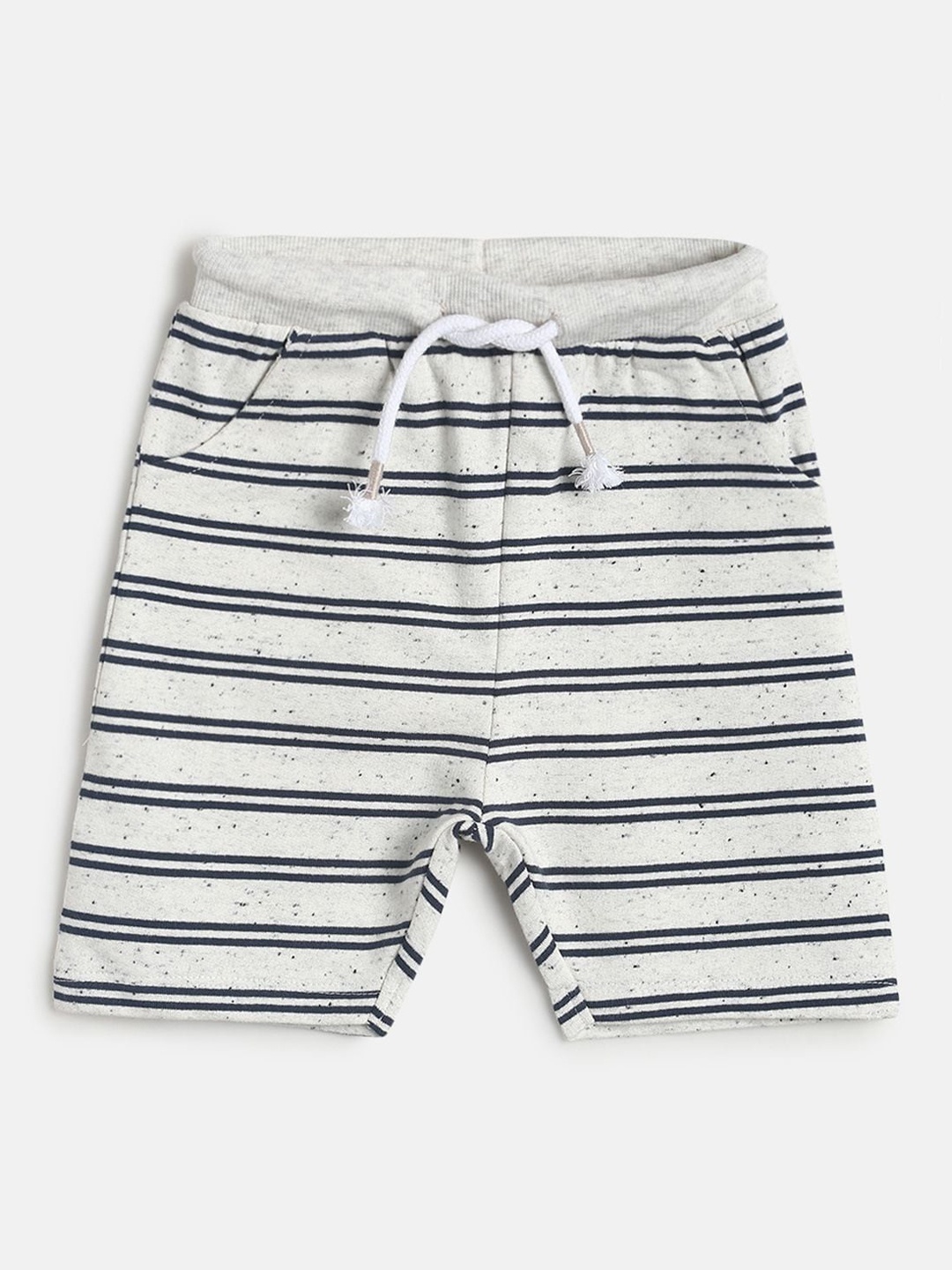 

MINI KLUB Boys Multicoloured Striped Pure Cotton Regular Shorts, Multi