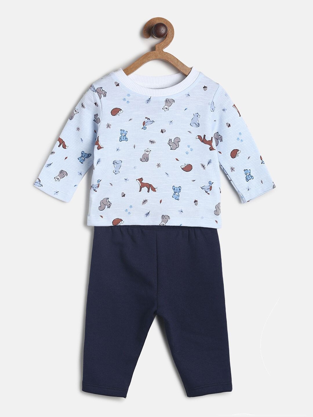 

MINI KLUB Girls Navy Blue Printed Clothing Set