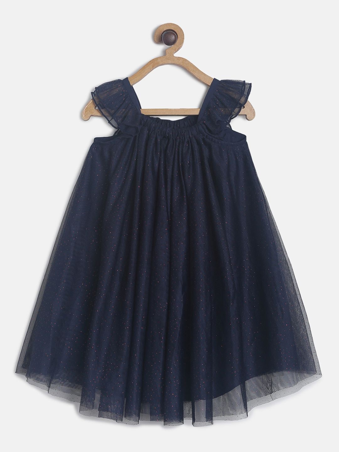 

MINI KLUB Girls Navy Blue A-Line Dress With a Hairband