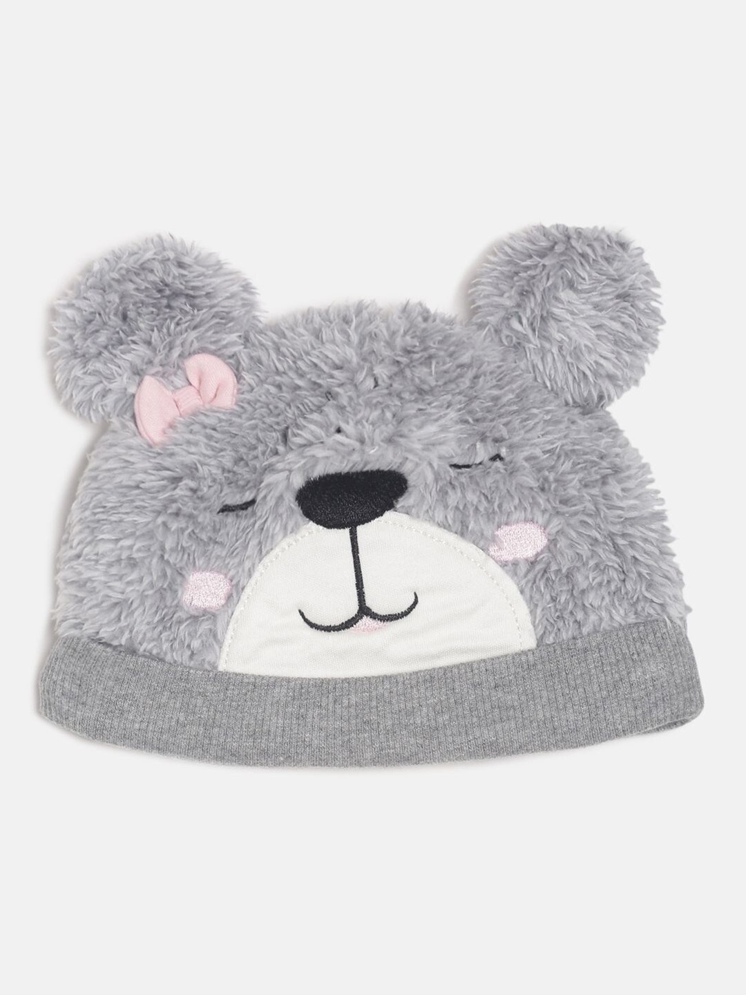 

MINI KLUB Girls Grey & Pink Beanie