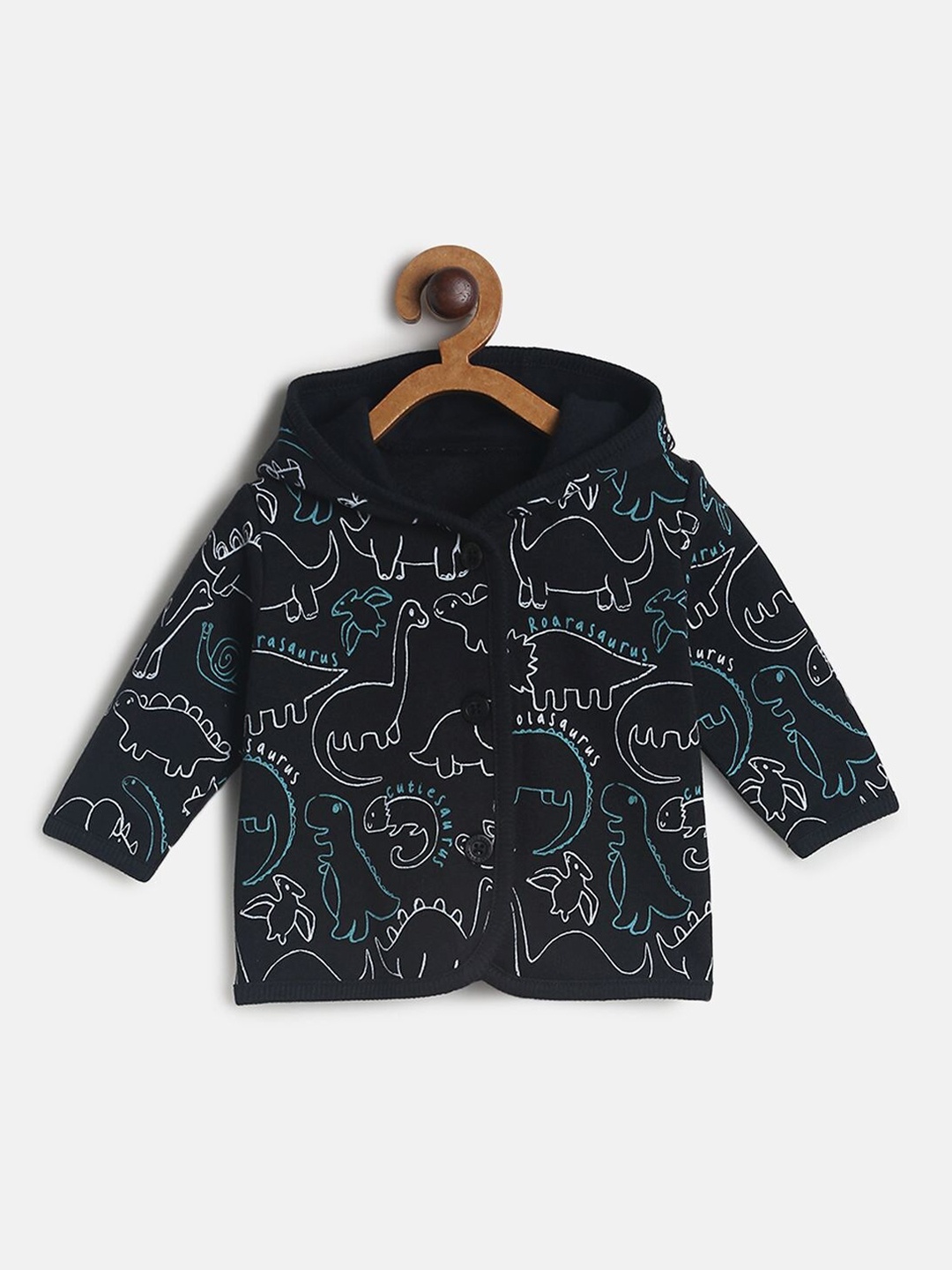 

MINI KLUB Boys Black White Lightweight Pure Cotton Open Front Jacket