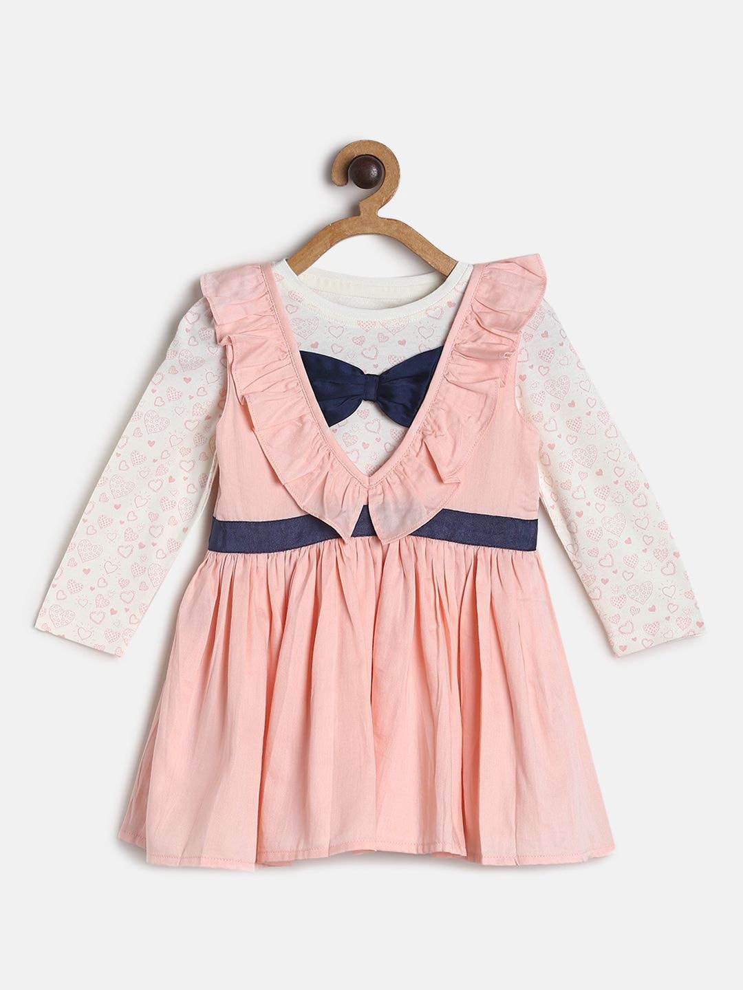 

MINI KLUB Girls Pink & White Dress