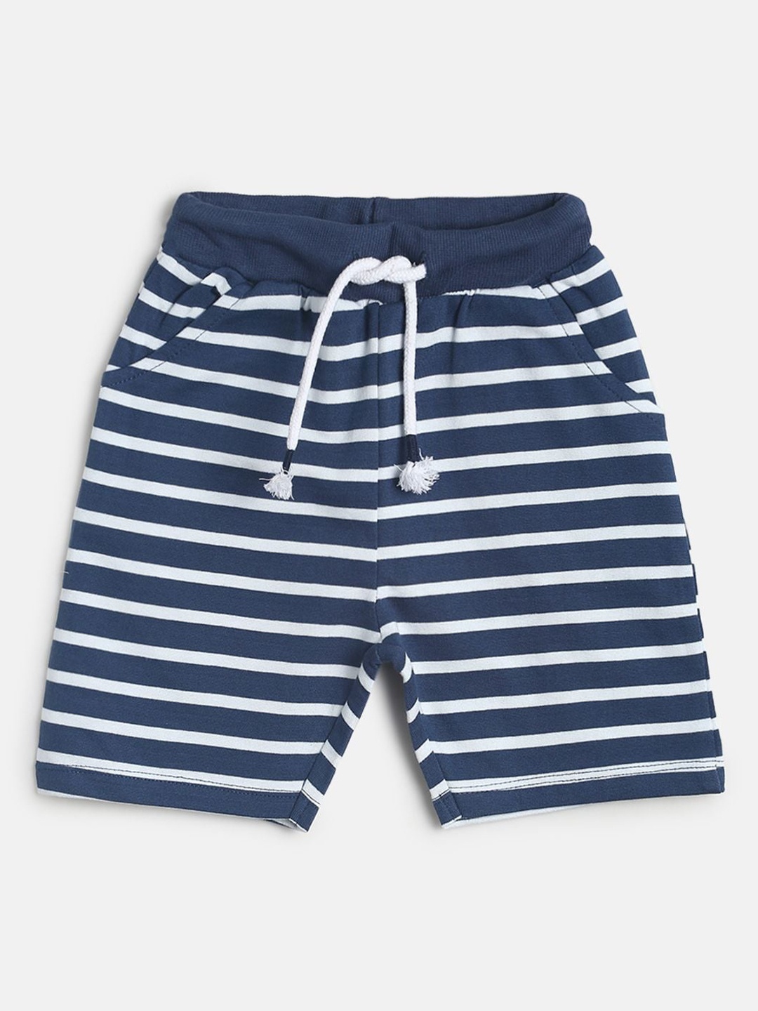 

MINI KLUB Boys White Striped Regular Shorts