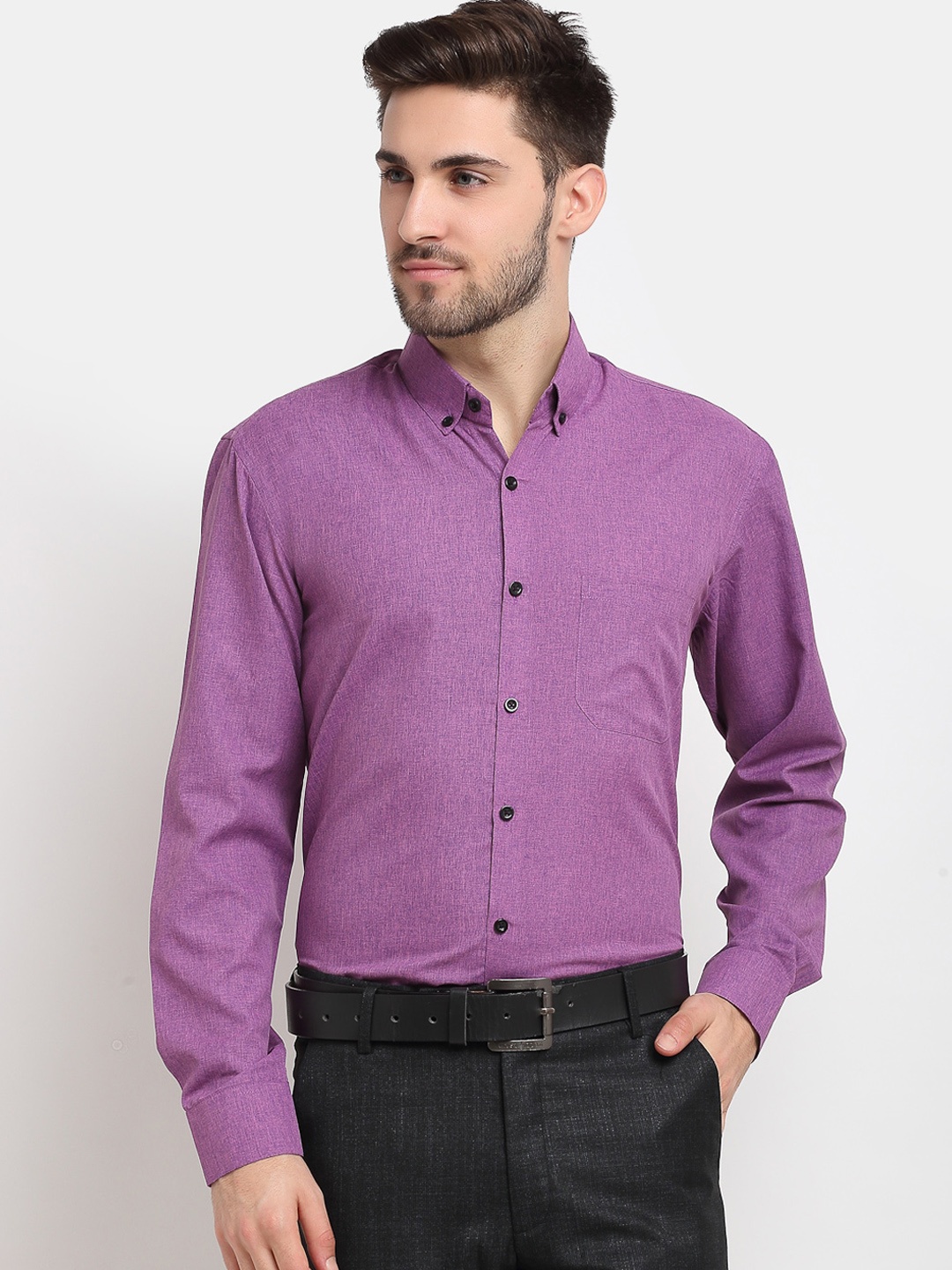 

JAINISH Men Purple Smart Opaque Formal Shirt