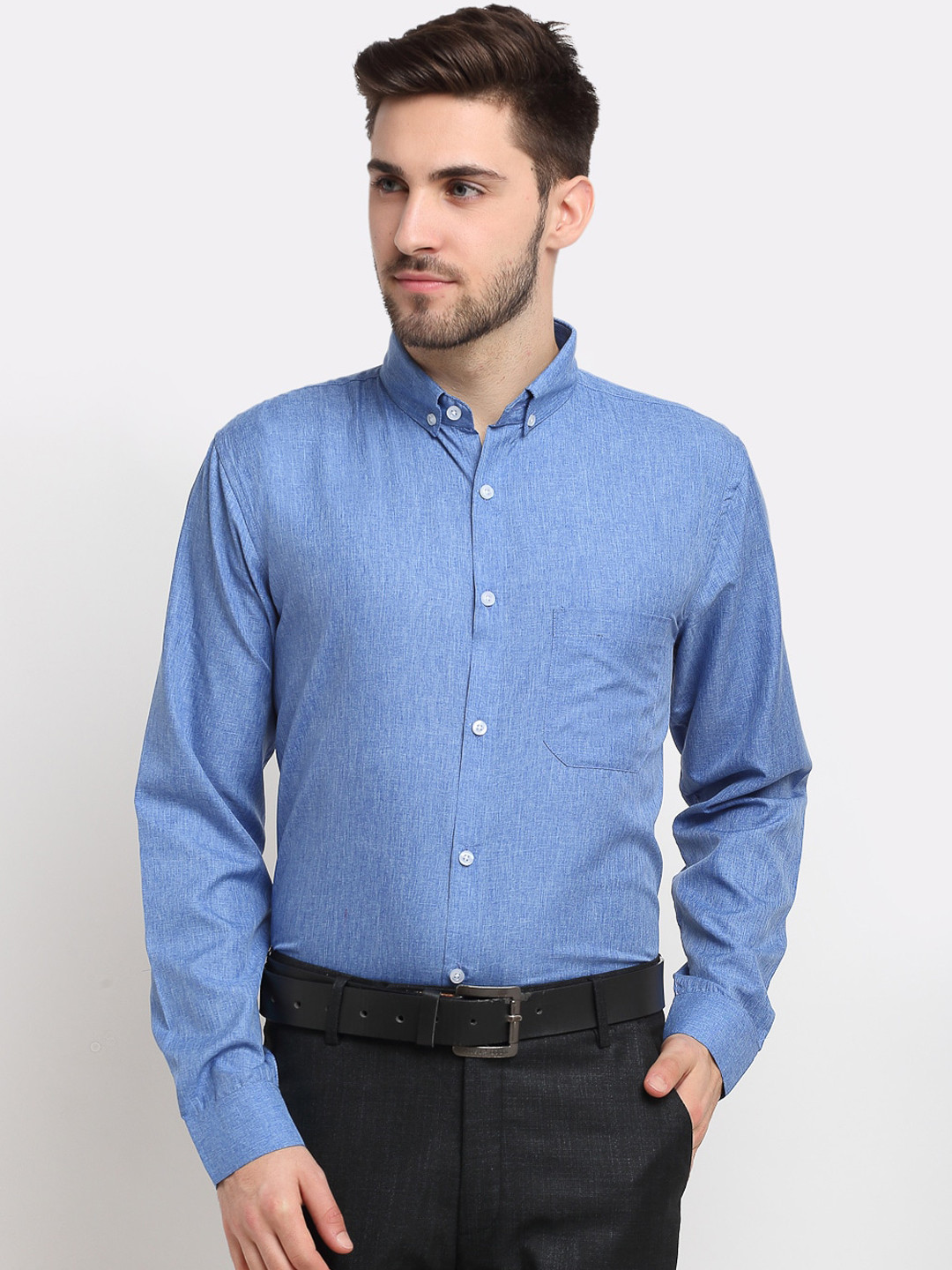 

JAINISH Men Blue Smart Opaque Formal Shirt