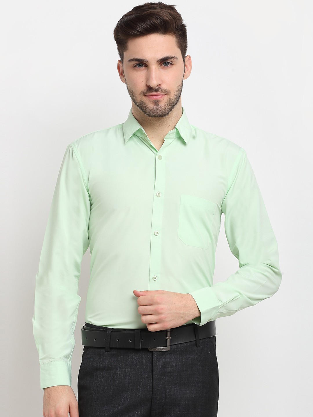 

JAINISH Men Green Smart Opaque Formal Shirt