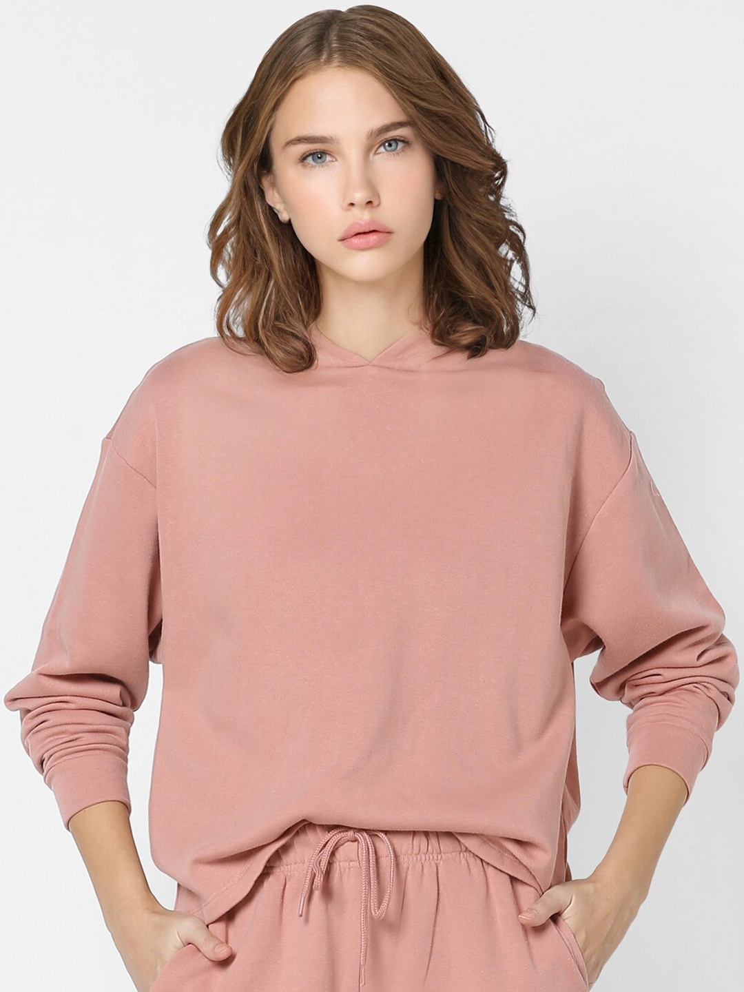 

ONLY Women Pink Hooded Sweatshirt