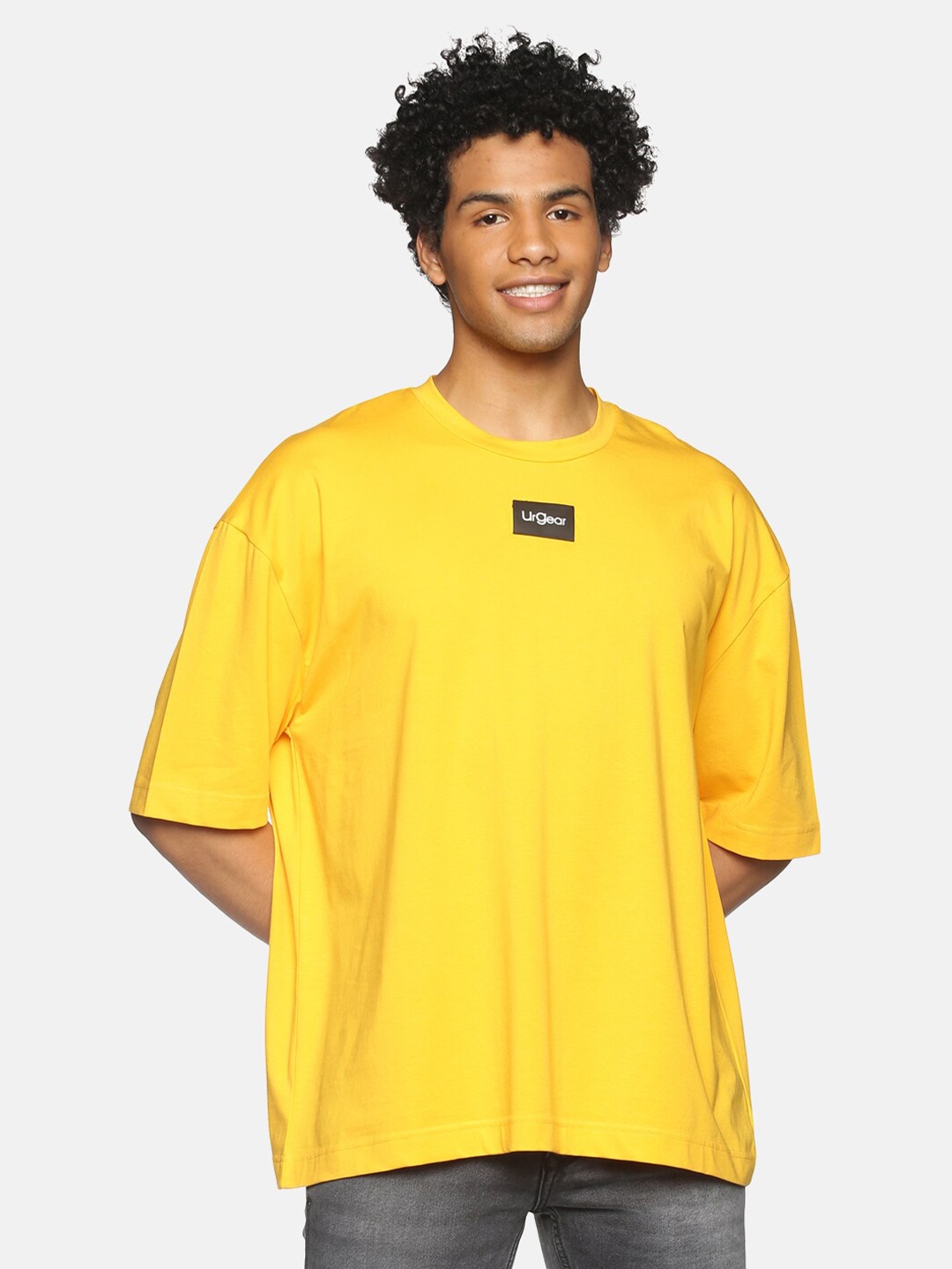 

UrGear Men Yellow Oversized Yoga T-shirt