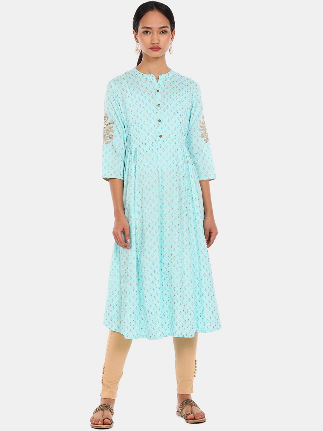 

Anahi Women Blue Ethnic Motifs Printed A-Line Kurta