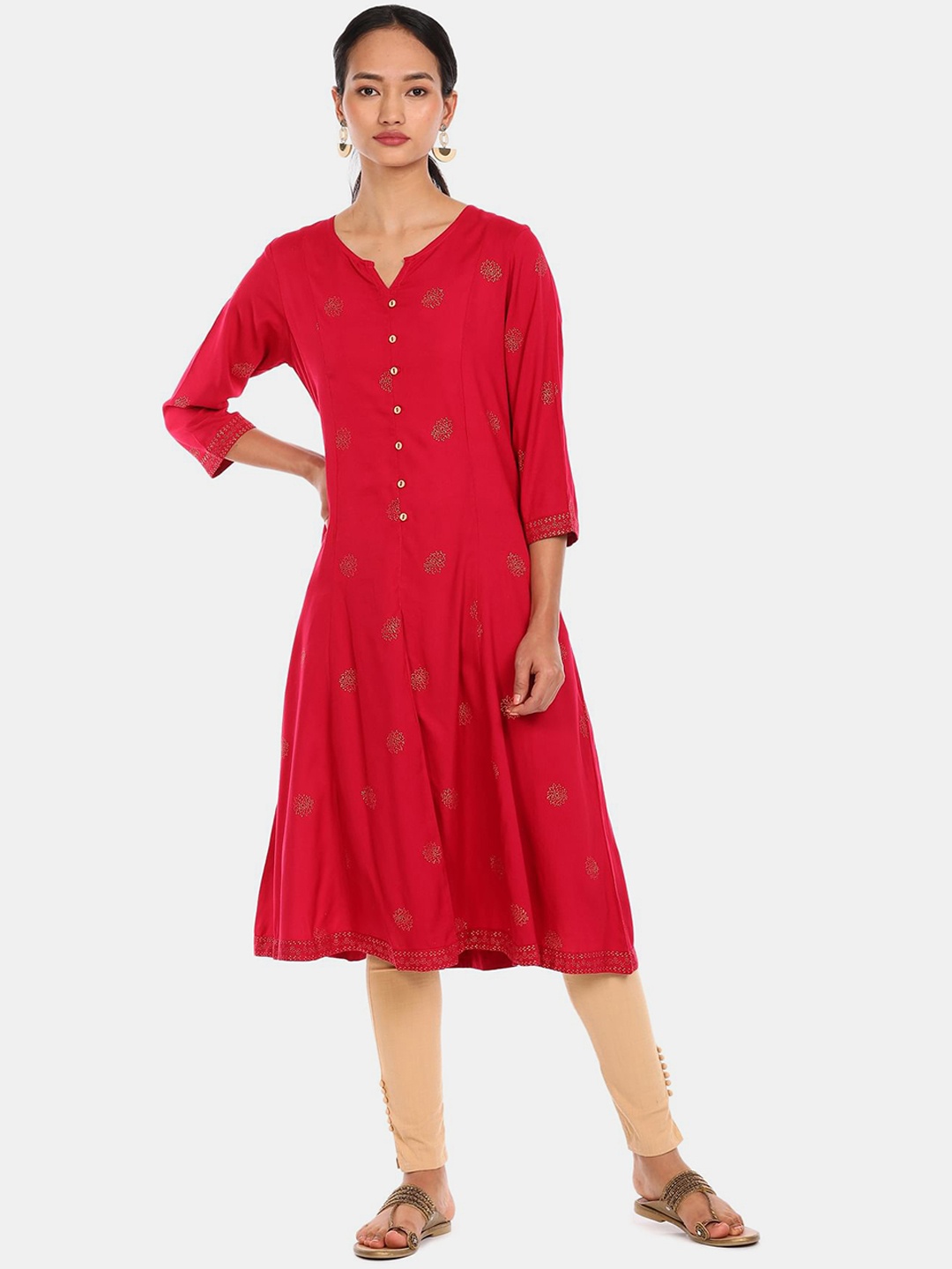 

Anahi Women Pink Ethnic Motifs Printed A-Line Kurta