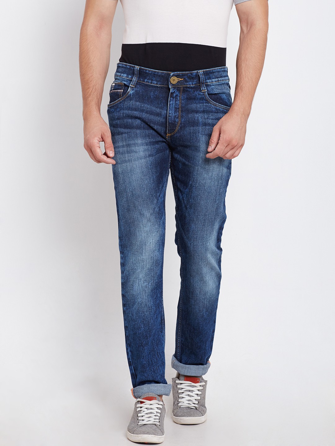 

John Players Men Navy Blue Skinny Fit Low-Rise Clean Look Jeans