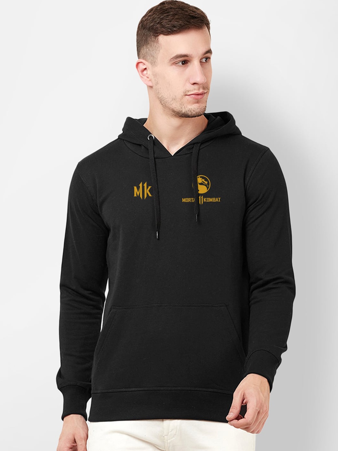 

Free Authority Men Black Mortal Kombat Printed Hooded Sweatshirt