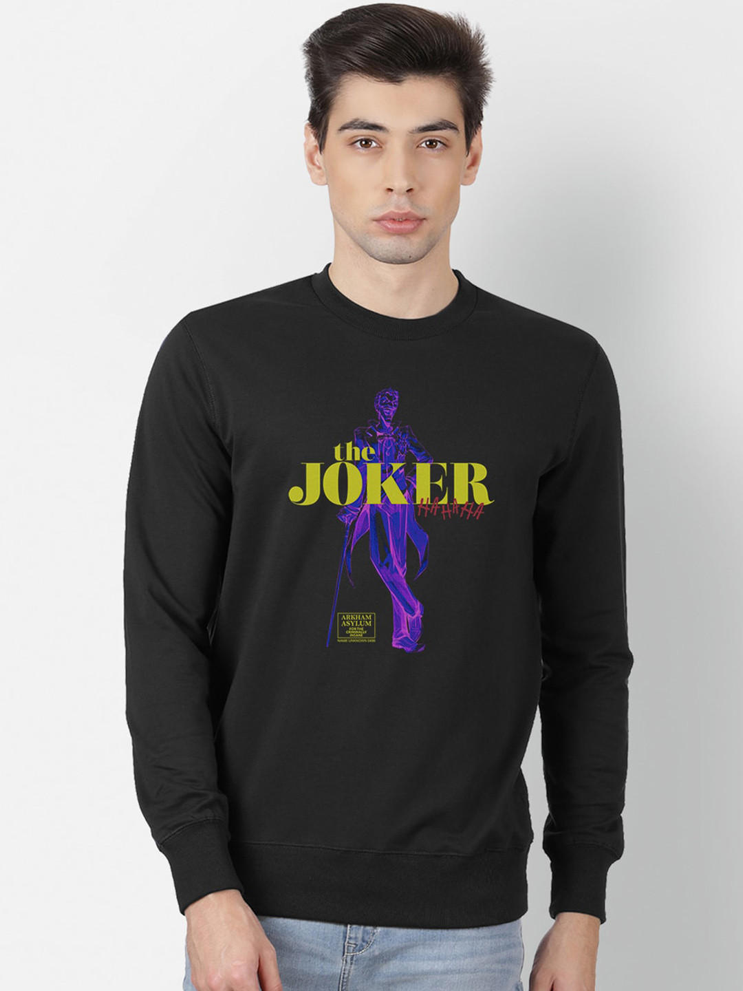 

Free Authority Men Black Joker Printed Sweatshirt