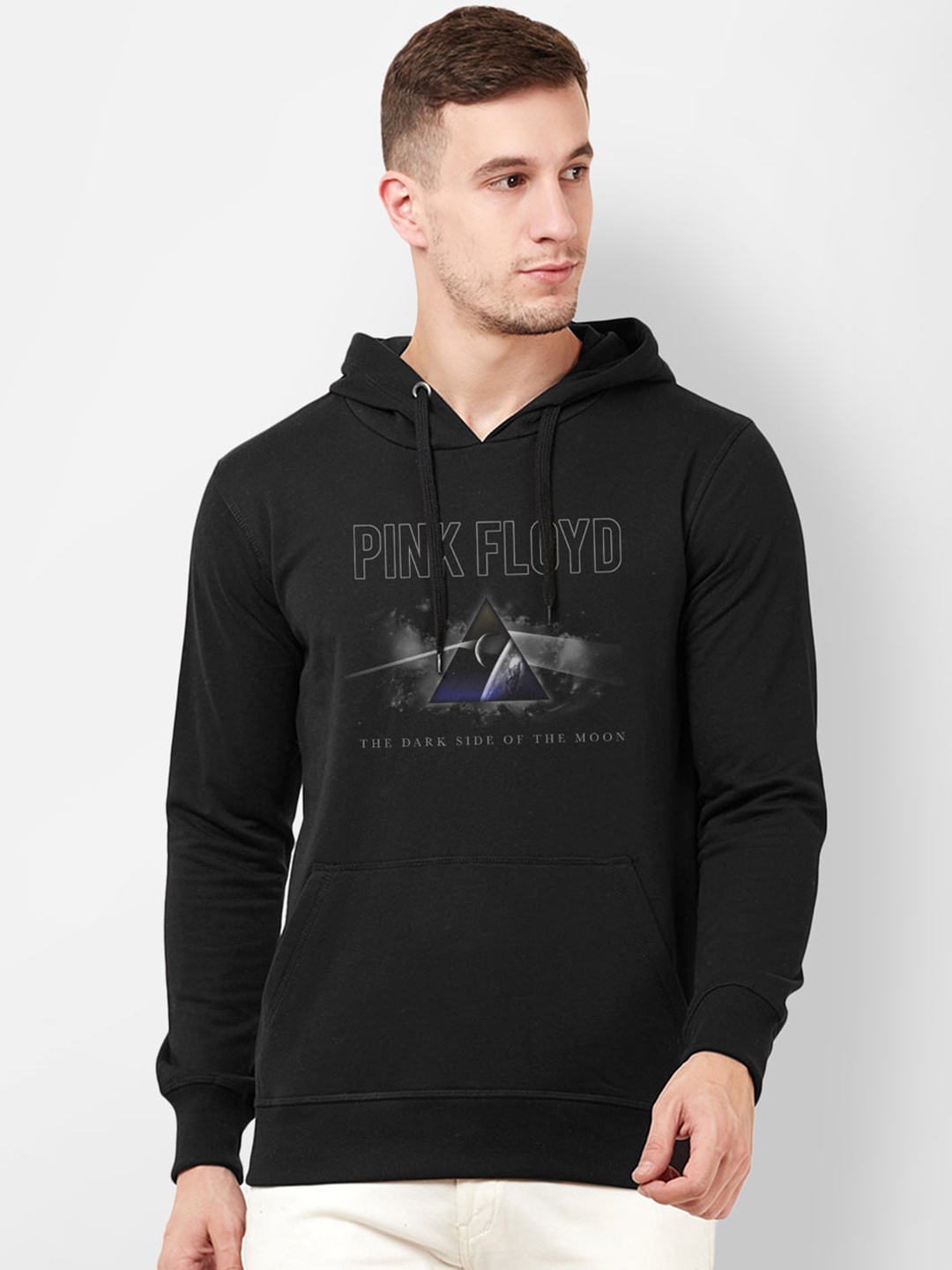 

Free Authority Men Black Pink Floyd Printed Hooded Sweatshirt