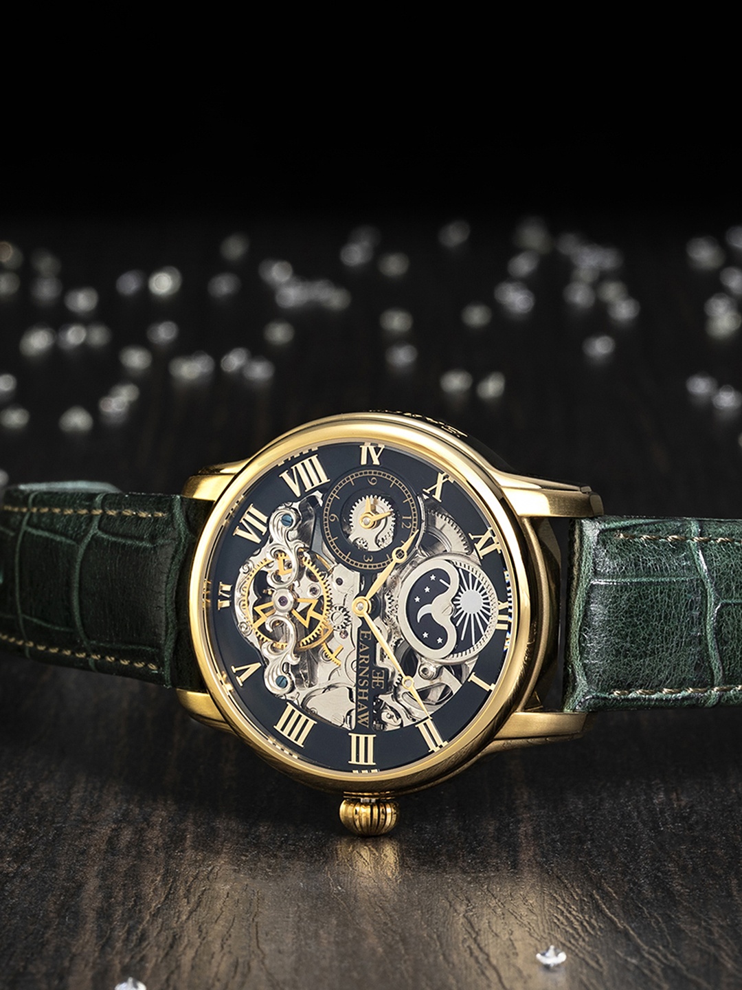 

EARNSHAW Men Green Skeleton Dial & Green Analogue Automatic Watch ES-8006-09