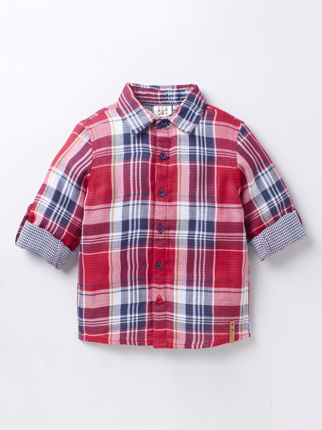 

Ed-a-Mamma Boys Red Premium Tartan Checks Opaque Checked Casual Shirt