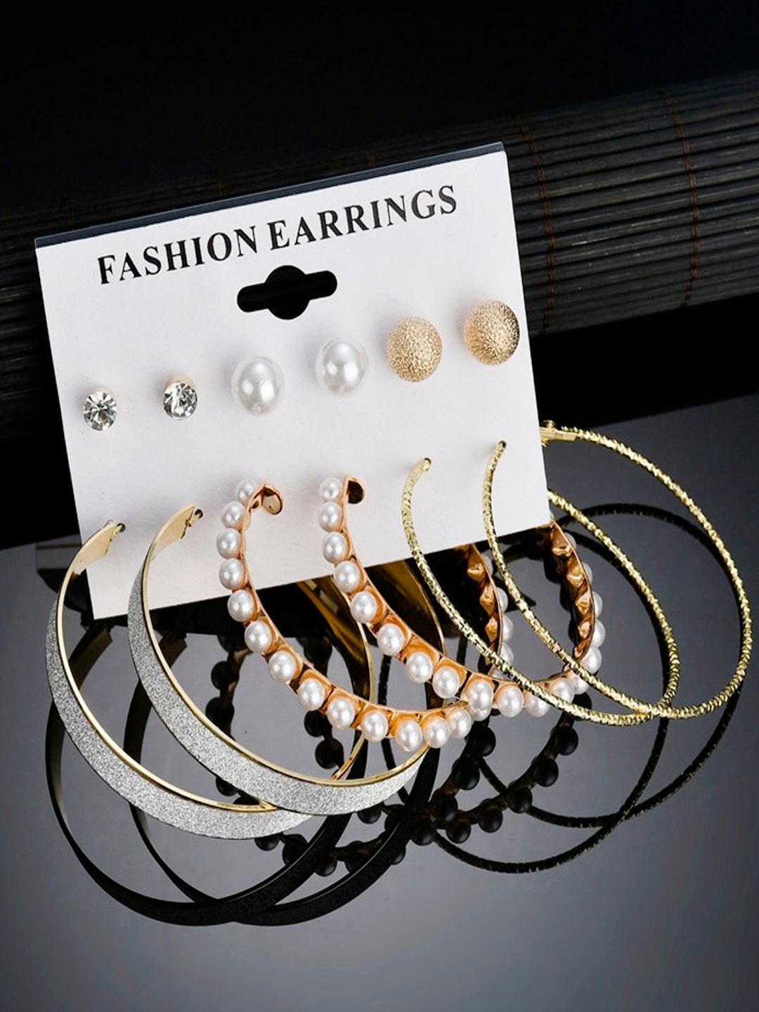 

YouBella Set of 6 Gold Plated Contemporary Drop Earrings