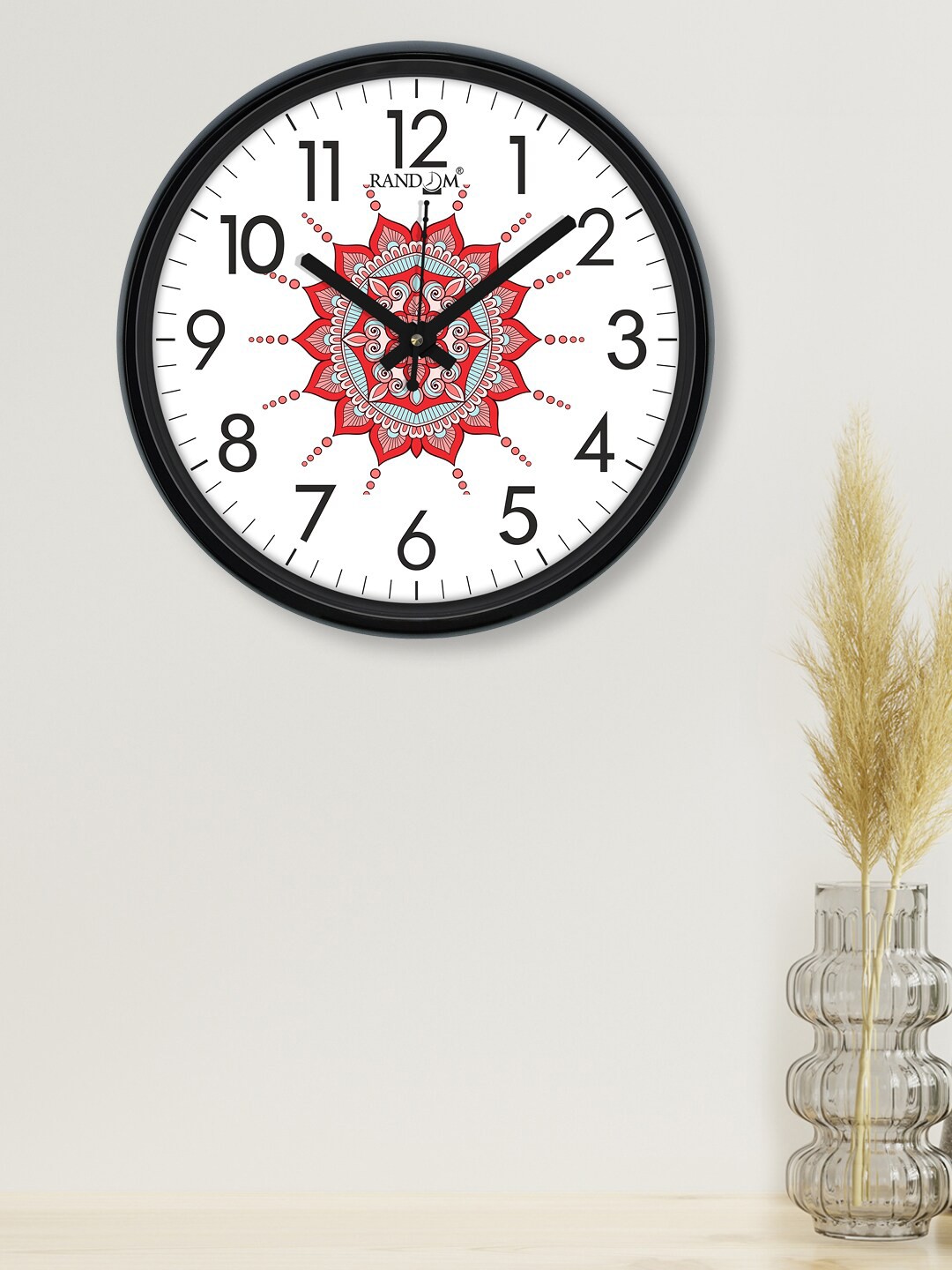 

RANDOM White & Black Printed Contemporary Wall Clock