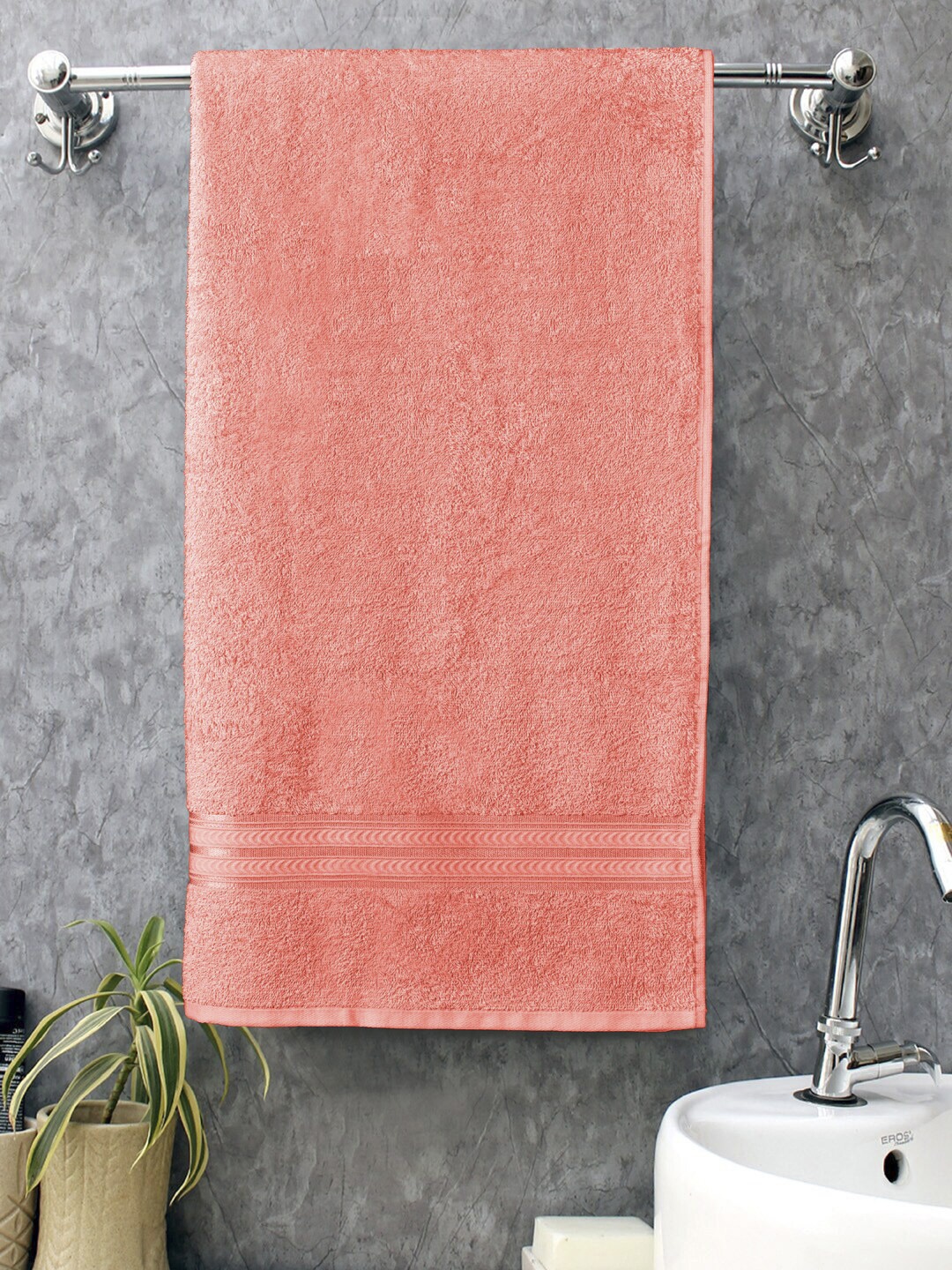 

Home Fresh Orange Solid Pure Cotton 500 GSM Bath Towel