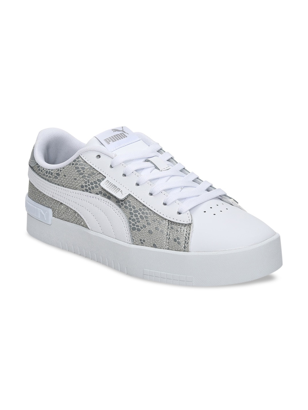 

Puma Women Silver-Toned Snake Textured Sneakers