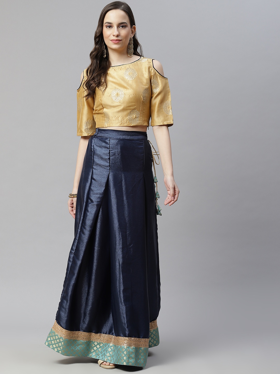 

Readiprint Fashions Blue & Navy Ready to Wear Lehenga & Choli