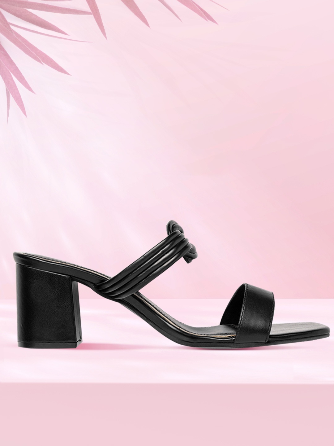 

DressBerry Women Black Solid Heels with Knot Detail