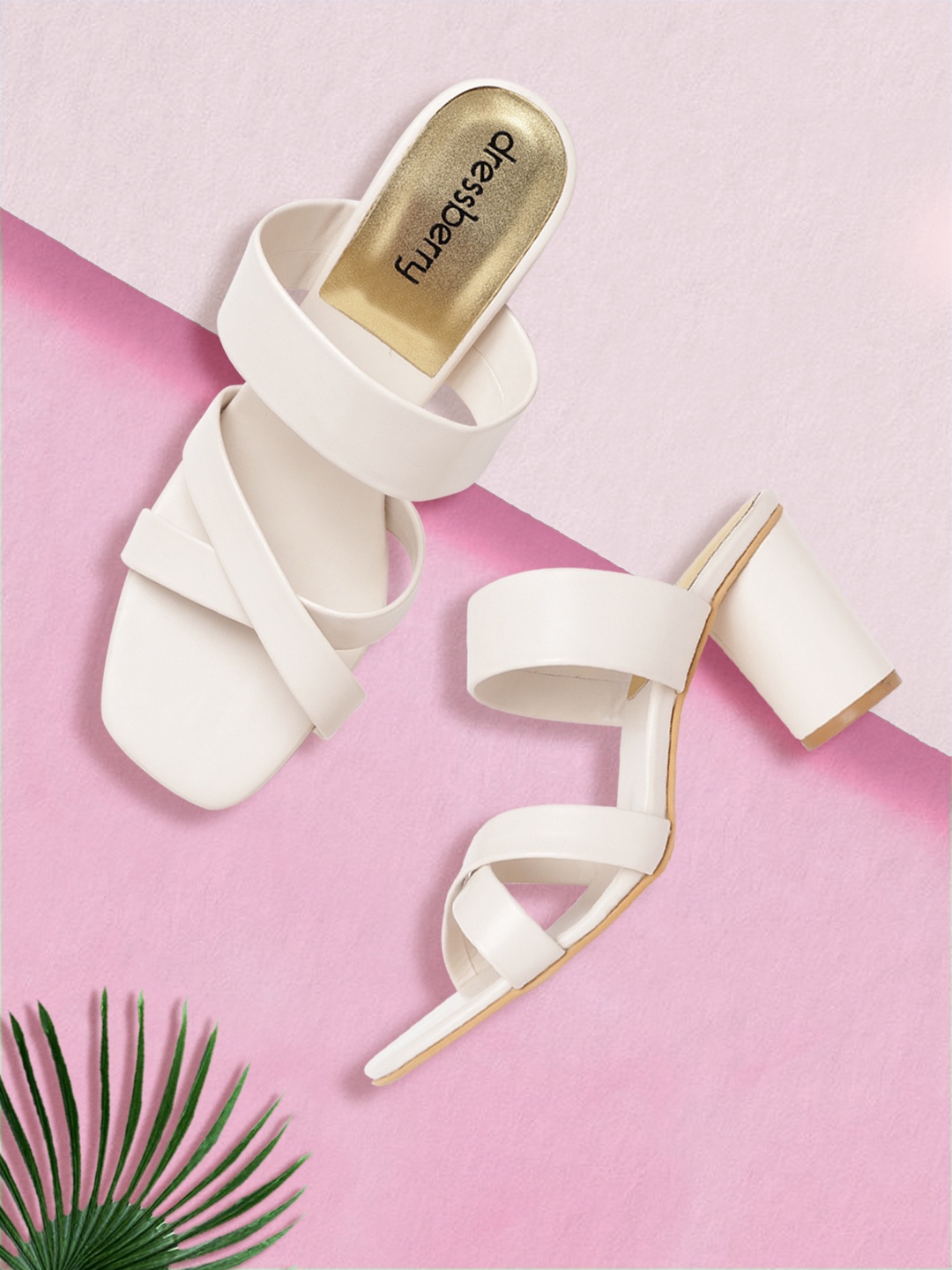 

DressBerry Women Off-White Solid Block Heels