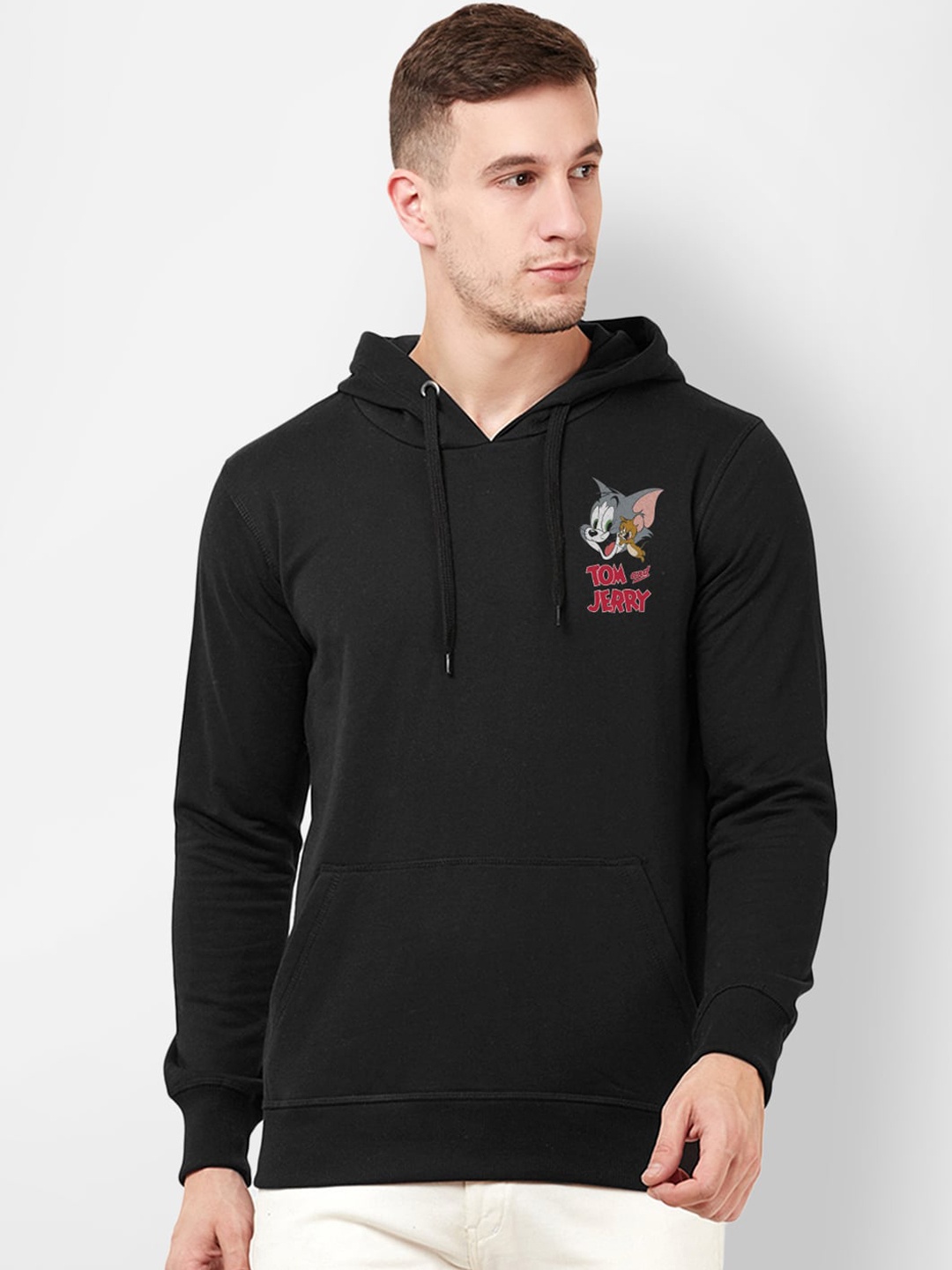 

Free Authority Tom & Jerry Men Black Printed Hooded Sweatshirt